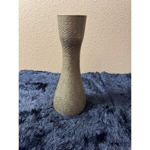 Vintage Mid Century Style Brass Textured Vase Stands 9 1/4" Tall